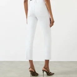 New Good Raw Hem High-Rise Straight Leg Jeans Women Denim