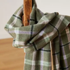Best Green and Mink Lambswool Scarf Women Scarves