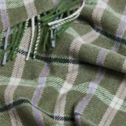 Best Green and Mink Lambswool Scarf Women Scarves