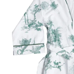 Green Toile Kimono Women Sleepwear