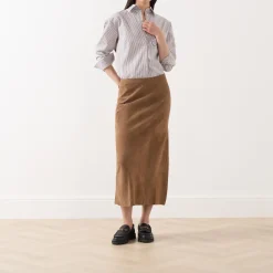 Best Guelfi Suede Column Skirt Women Skirts