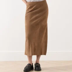 Best Guelfi Suede Column Skirt Women Skirts