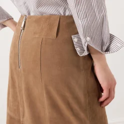 Best Guelfi Suede Column Skirt Women Skirts
