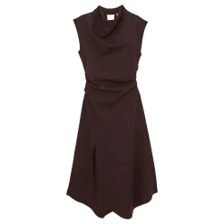 Harlan Draped Asymmetric Flared Dress Women Dresses