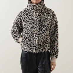 Outlet Harley Leopard Fleece Jacket Women Coats & Jackets