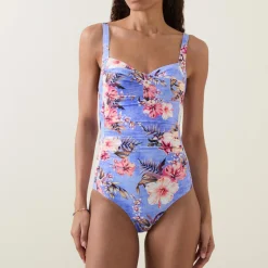 Sale Hawaii Ruched Floral Swimsuit Women Swimwear & Beachwear