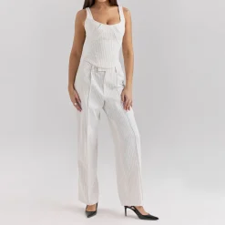 Hot Hayden High-Waisted Striped Trousers Women Trousers & Shorts