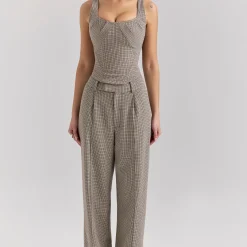 Best Hayden Puppytooth High-Waist Trousers Women Trousers & Shorts