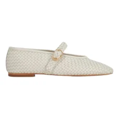 Clearance Headline Leather Woven Mary Jane Ballet Flats Women Flats