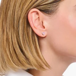 New Heart Cut Zirconia Stud Earrings Women Earrings