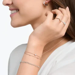 New Hearts and White Stones Rose Gold Bracelet Women Bracelets