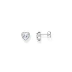 Heart-Shaped Zirconia Halo Stud Earrings Women Earrings