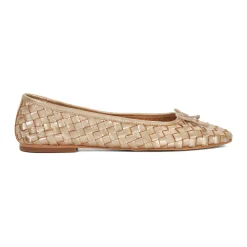 Online Heat Woven Leather Bow Detail Ballet Flats Women Flats