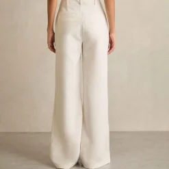 Discount Heather Palazzo Mid-Rise Wide Leg Trousers Women Trousers & Shorts