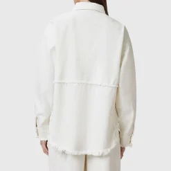 New Hettie Raw Hem Denim Jacket Women Coats & Jackets