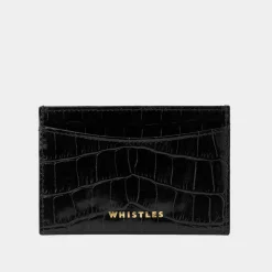 Hot High Shine Croc-Effect Cardholder Women Wallets