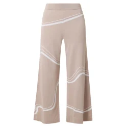 High-Rise Abstract Stripe Wide Leg Trousers Women Trousers & Shorts