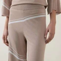 High-Rise Abstract Stripe Wide Leg Trousers Women Trousers & Shorts