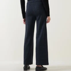 Discount High-Rise Check Wide Leg Trousers Women Trousers & Shorts