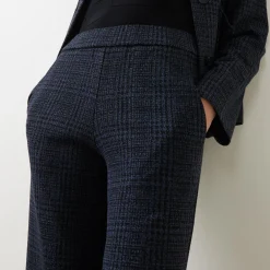 Discount High-Rise Check Wide Leg Trousers Women Trousers & Shorts