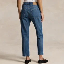 Online High-Rise Cropped Straight Leg Jeans Women Denim