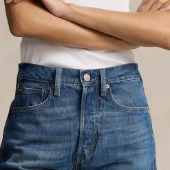 Online High-Rise Cropped Straight Leg Jeans Women Denim