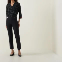 Discount High-Rise Cropped Straight Leg Trousers Women Trousers & Shorts