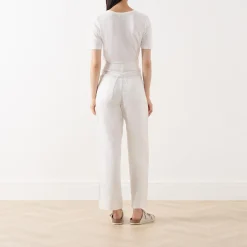 Outlet High-Rise Cropped Straight Leg Jeans Women Denim