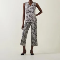 Hot High-Rise Snake Cropped Jeans Women Denim