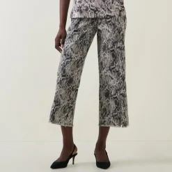 Hot High-Rise Snake Cropped Jeans Women Denim