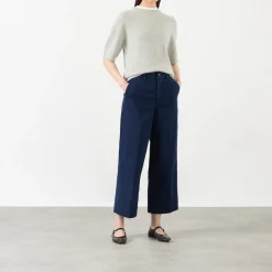 Clearance High-Rise Wide Leg Cropped Trousers Women Trousers & Shorts