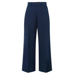Clearance High-Rise Wide Leg Twill Trousers Women Trousers & Shorts