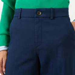 Clearance High-Rise Wide Leg Twill Trousers Women Trousers & Shorts