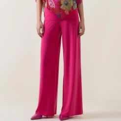 Sale High-Waisted Knitted Wide-Leg Trousers Women Trousers & Shorts