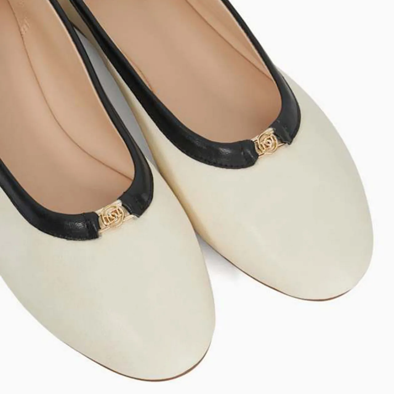 Clearance Honestly Monogrammed Logo Trim Ballet Flats Women Flats