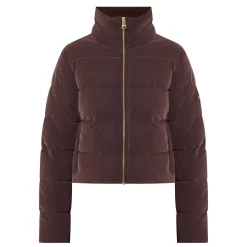 New Hudson Logo Padded Velvet Jacket Women Coats & Jackets