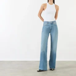 Best Hugh Mid Rise Wide Leg Jeans Women Denim
