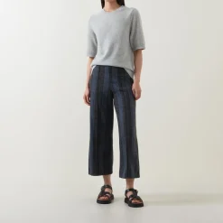 New Ilisan Check Print Cropped Trousers Women Trousers & Shorts