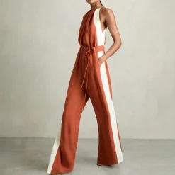 Inez Side Stripe Drawstring Jumpsuit Women Jumpsuits