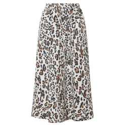 Ingina Leopard Print Flared Skirt Women Skirts