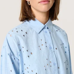 Iva Eyelet Lace Shirt Women Tops