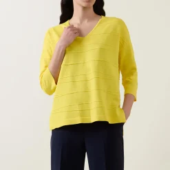 Best Jacquard Striped Sweater Women Tops