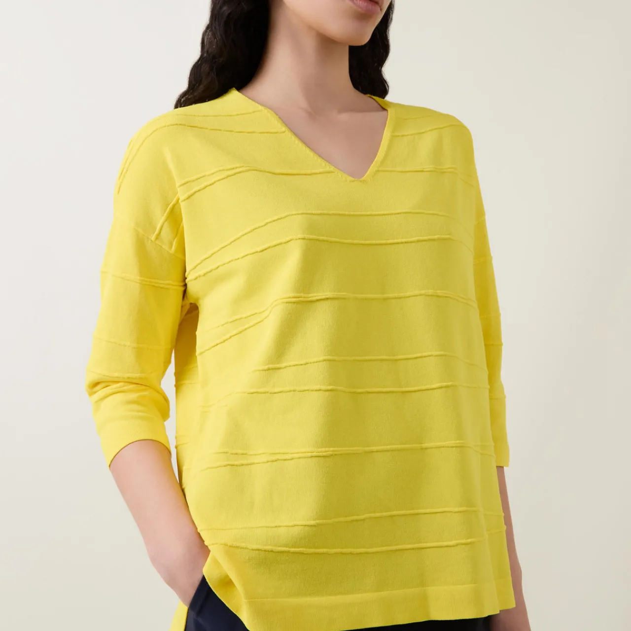 Best Jacquard Striped Sweater Women Tops