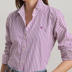 Discount Jamelko Striped Broadcloth Shirt Women Tops