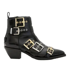 New Jane Buckle Leather Ankle Boots Women Boots