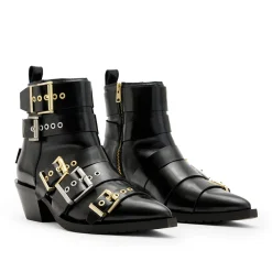 New Jane Buckle Leather Ankle Boots Women Boots