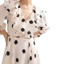 Best Jaqlyn Polka Dot Flared Dress Women Dresses