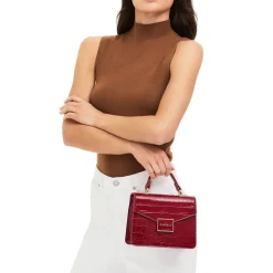 New Jessica Croc-Embossed Top Handle Bag Women Crossbody Bags|Top Handle Bags