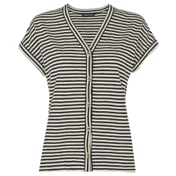 Discount Jilly Stripe Button Top Women Tops