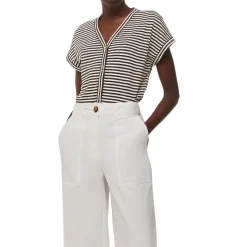 Discount Jilly Stripe Button Top Women Tops